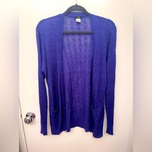 Deep Purple with Blue undertone J. Crew cardigan, Size Large